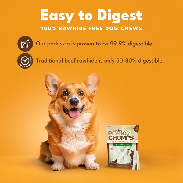 Show full view: Pork Chomps Baked Pork Strips Dog Treats, 10-oz bag slide 4 of 10