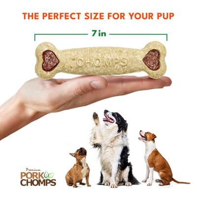 Show full view: Pork Chomps Chicken Flavor Crunchy Bone Dog Treat, 8-in slide 6 of 10