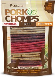 Pork Chomps Munchy Sticks Dog Treats, 100 count