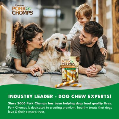 Show full view: Pork Chomps Peanut Butter Flavor Twists Dog Treats, Large, 4 count slide 8 of 11