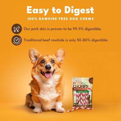 Show full view: Pork Chomps Pepperoni Flavor Twists Dog Treats, Mini, 30 count slide 4 of 12