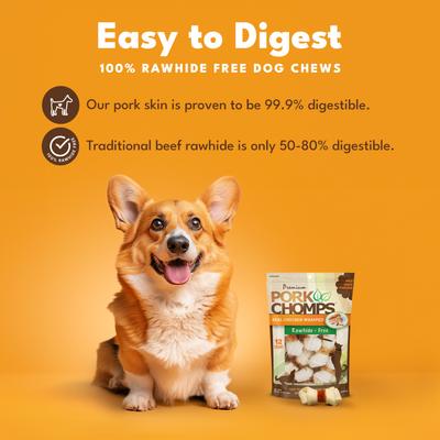 Show full view: Pork Chomps Real Chicken Wrapped Knotz Dog Treats, 2.5-in, 12 count slide 4 of 10