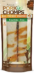 Pork Chomps Real Chicken Wrapped Rolls Dog Treats, 8-in roll, 2 count