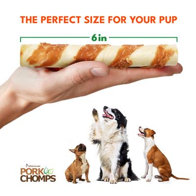 Show full view: Pork Chomps Real Chicken Wrapped Twists Dog Treats, Large, 4 count slide 6 of 10