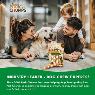 Show full view: Pork Chomps Real Chicken Wrapped Twists Dog Treats, Large, 4 count slide 8 of 10