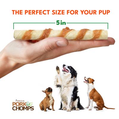 Show full view: Pork Chomps Real Chicken Wrapped Twists Dog Treats, Mini, 12 count slide 6 of 12