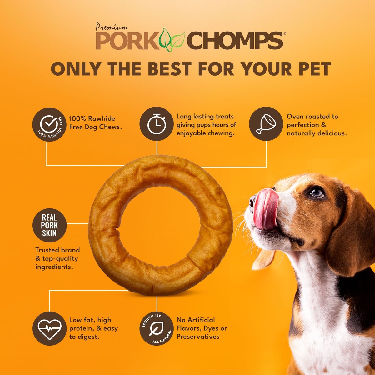Pork Chomps Baked Donut Dog Treat