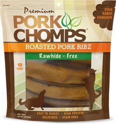 Pork Chomps Roasted Pork Ribz Dog Treats, 10 count
