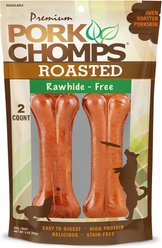 Pork Chomps Roasted Pressed Bone Dog Treats, 4.5-in, 2 count