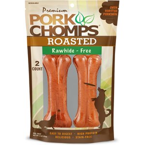Pork Chomps Roasted Pressed Bone Dog Treats, 4.5-in, 2 count