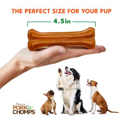 Show full view: Pork Chomps Roasted Pressed Bone Dog Treats, 4.5-in, 2 count slide 6 of 9