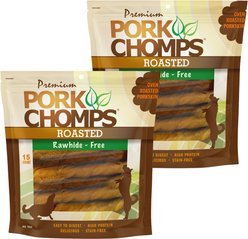 Pork Chomps Roasted Twists Dog Treats, 30 count bundle