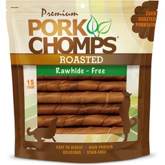 Pork Chomps Roasted Twists Dog Treats, Large, 15 count