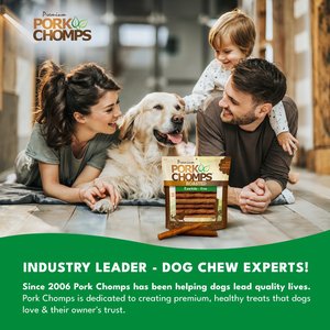 Pork Chomps Roasted Twists Dog Treats, Large, 15 count