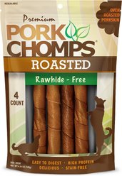Pork Chomps Roasted Twists Dog Treats, Large, 4 count