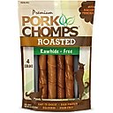 Pork Chomps Roasted Twists Dog Treats, Large, 4 count