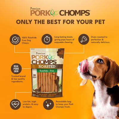 Show full view: Pork Chomps Roasted Twists Dog Treats, Small, 20 count bag slide 5 of 11