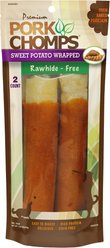 Pork Chomps Sweet Potato Wrapped Rolls Dog Treats, 8-in roll, 2 count