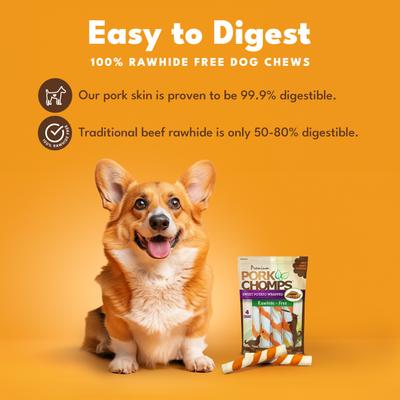 Show full view: Pork Chomps Sweet Potato Wrapped Twists Dog Treats, Large, 4 count slide 4 of 9