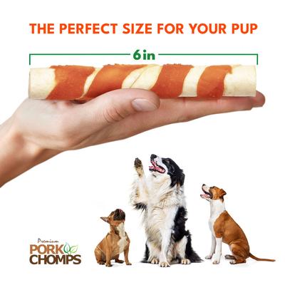 Show full view: Pork Chomps Sweet Potato Wrapped Twists Dog Treats, Large, 4 count slide 6 of 9