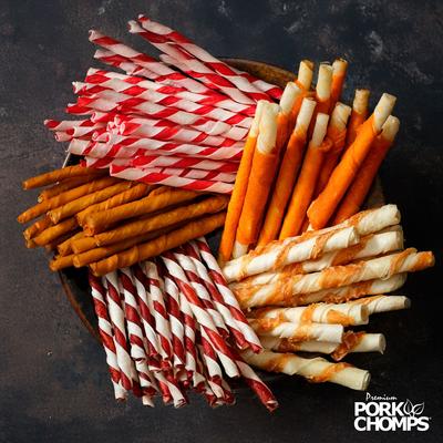 Show full view: Pork Chomps Sweet Potato Wrapped Twists Dog Treats, Mini, 12 count slide 9 of 11