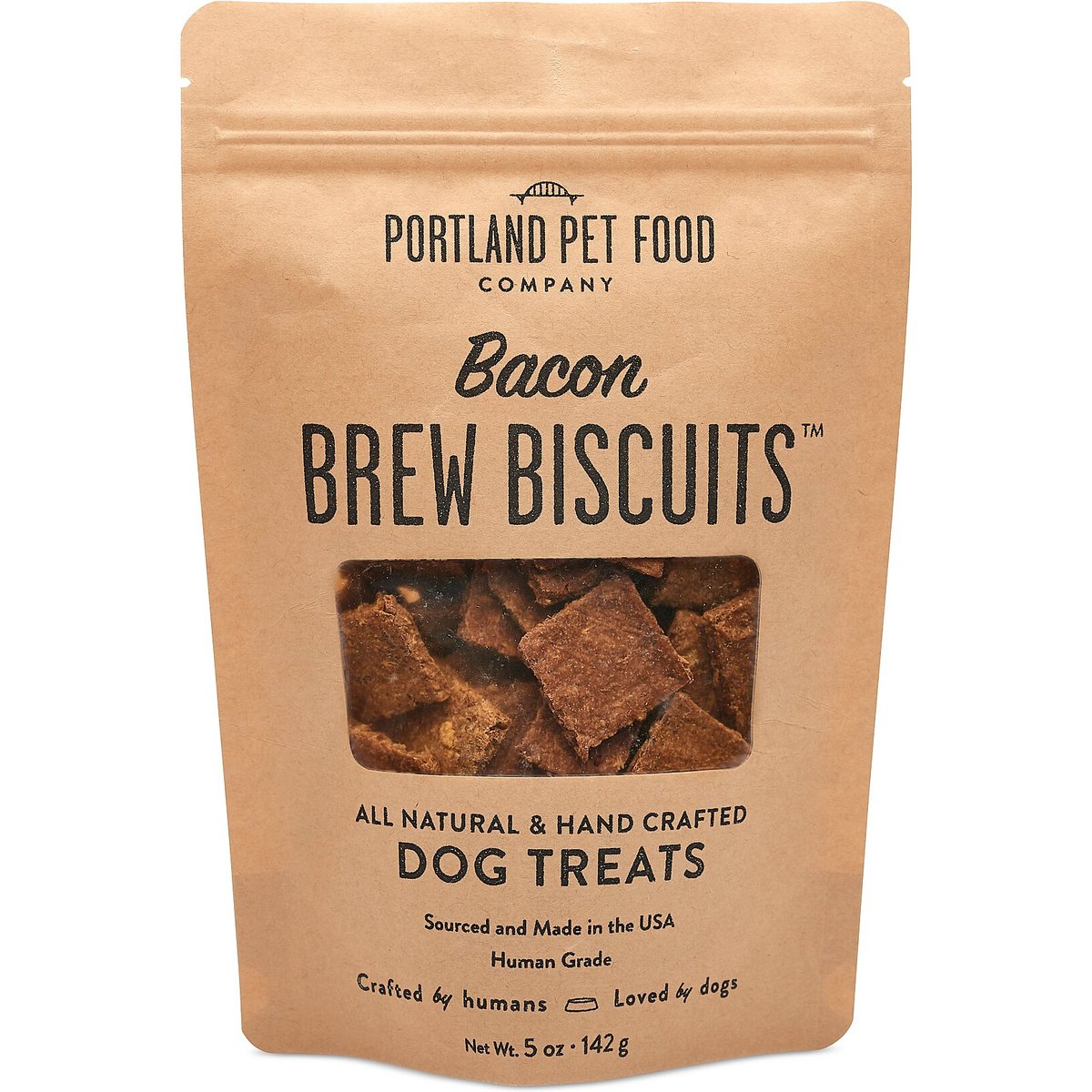 Portland Pet Food Company Bacon Brew Biscuits Dog Treats, 5-oz bag