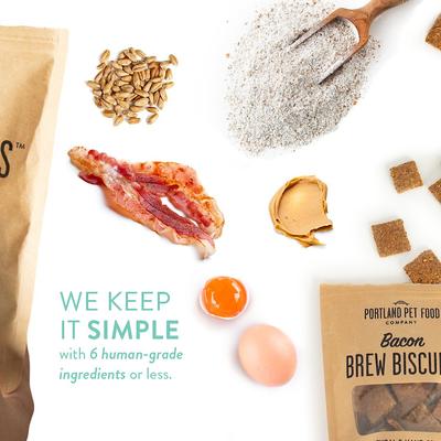 Show full view: Portland Pet Food Company Bacon Brew Biscuits Dog Treats, 5-oz bag slide 3 of 6