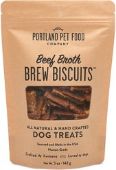 Portland Pet Food Company Beef Broth Brew Biscuits Dog Treats, 5-oz bag
