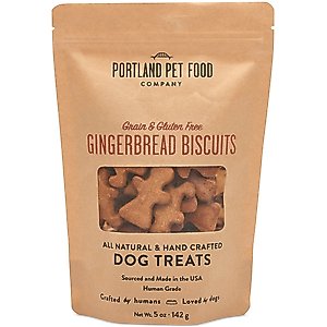Portland Pet Food Company Gingerbread Biscuits Grain-Free & Gluten-Free Dog Treats, 5-oz bag