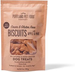 Portland Pet Food Company Grain-Free Apple & Mint Adult Crunchy Dog Treats, 5-oz bag