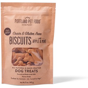 Portland Pet Food Company Grain-Free Apple & Mint Adult Crunchy Dog Treats, 5-oz bag
