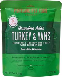 Portland Pet Food Company Grandma Ada's Turkey & Yams Homestyle Wet Dog Food Topper, 9-oz pouch, case of 4