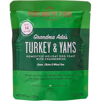Portland Pet Food Company Portland Pet Food Company Grandma Ada's Turkey & Yams Homestyle Wet Dog Food Topper, 9-oz pouch, case of 4