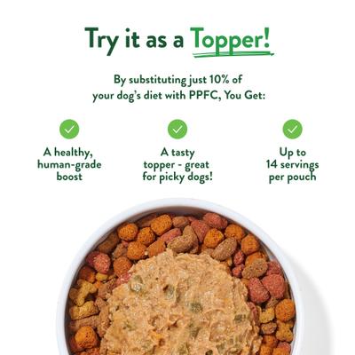 Show full view: Portland Pet Food Company Grandma Ada's Turkey & Yams Homestyle Wet Dog Food Topper, 9-oz pouch, case of 4 slide 5 of 11