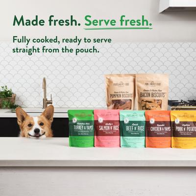 Show full view: Portland Pet Food Company Grandma Ada's Turkey & Yams Homestyle Wet Dog Food Topper, 9-oz pouch, case of 4 slide 7 of 11