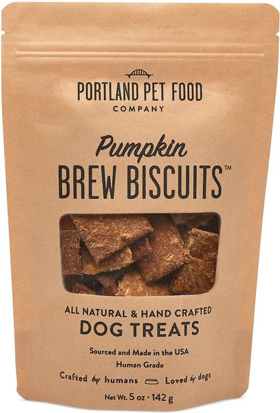 Portland Pet Food Company Pumpkin Brew Biscuits Dog Treats, 5-oz bag