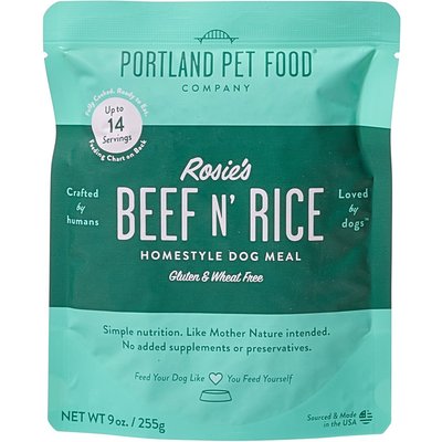 Portland Pet Food Company Portland Pet Food Company Rosie's Beef N' Rice Homestyle Wet Dog Food Topper, 9-oz pouch, case of 4