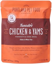 Portland Pet Food Company Tuxedo's Chicken & Yams Homestyle Wet Dog Food Topper, 9-oz pouch, case of 4