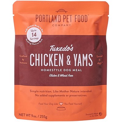 Portland Pet Food Company Portland Pet Food Company Tuxedo's Chicken & Yams Homestyle Wet Dog Food Topper, 9-oz pouch, case of 4