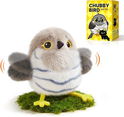 POTAROMA Lifelike Chirp Flapping Bird Interactive Cat Motion Toy