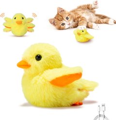 Potaroma Rechargeable Flapping Duck Cat Toy with SilverVine Catnip, Yellow
