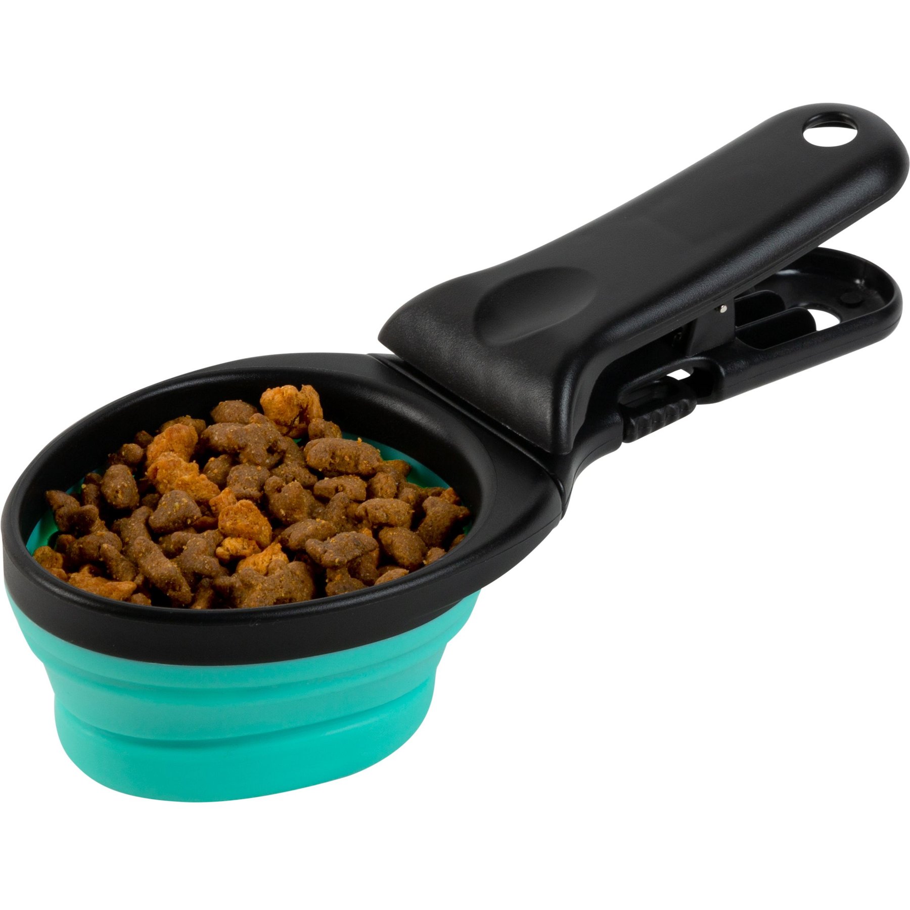 Pounce + Fetch 2 in 1 Collapsible Pet Food Scoop with Detachable Bag Clip, 1 cup