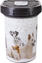Pounce + Fetch Air Tight Cat & Dog Food Storage Container on wheels with Scoop & Lock Cover, White, 33-lit slide 2 of 4