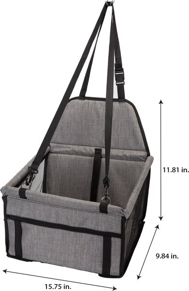 Pounce + Fetch Collapsible Dog Booster Seat, Grey