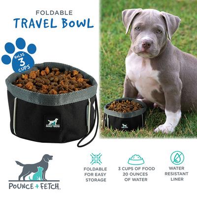 Show full view: Pounce + Fetch Foldable Travel Dog & Cat Bowl, 3-cup slide 3 of 8