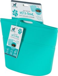 Pounce + Fetch Heavy Duty Silicone Travel Bag Bowl, Aqua, 4-cup slide 2 of 9