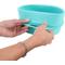 Show in main carousel: Pounce + Fetch Heavy Duty Silicone Travel Bag Bowl, Aqua, 4-cup slide 6 of 9