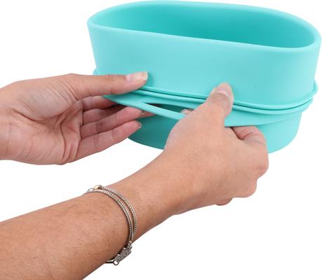 Show full view: Pounce + Fetch Heavy Duty Silicone Travel Bag Bowl, Aqua, 4-cup slide 6 of 9