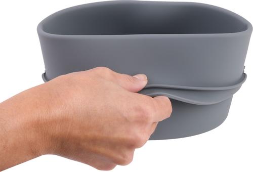 Show full view: Pounce + Fetch Heavy Duty Silicone Travel Bag Bowl, Gray, 4-cup slide 7 of 8