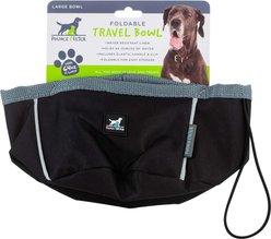 Pounce + Fetch Large Waterproof Cat & Dog Travel Bowl, Black, 6-cup